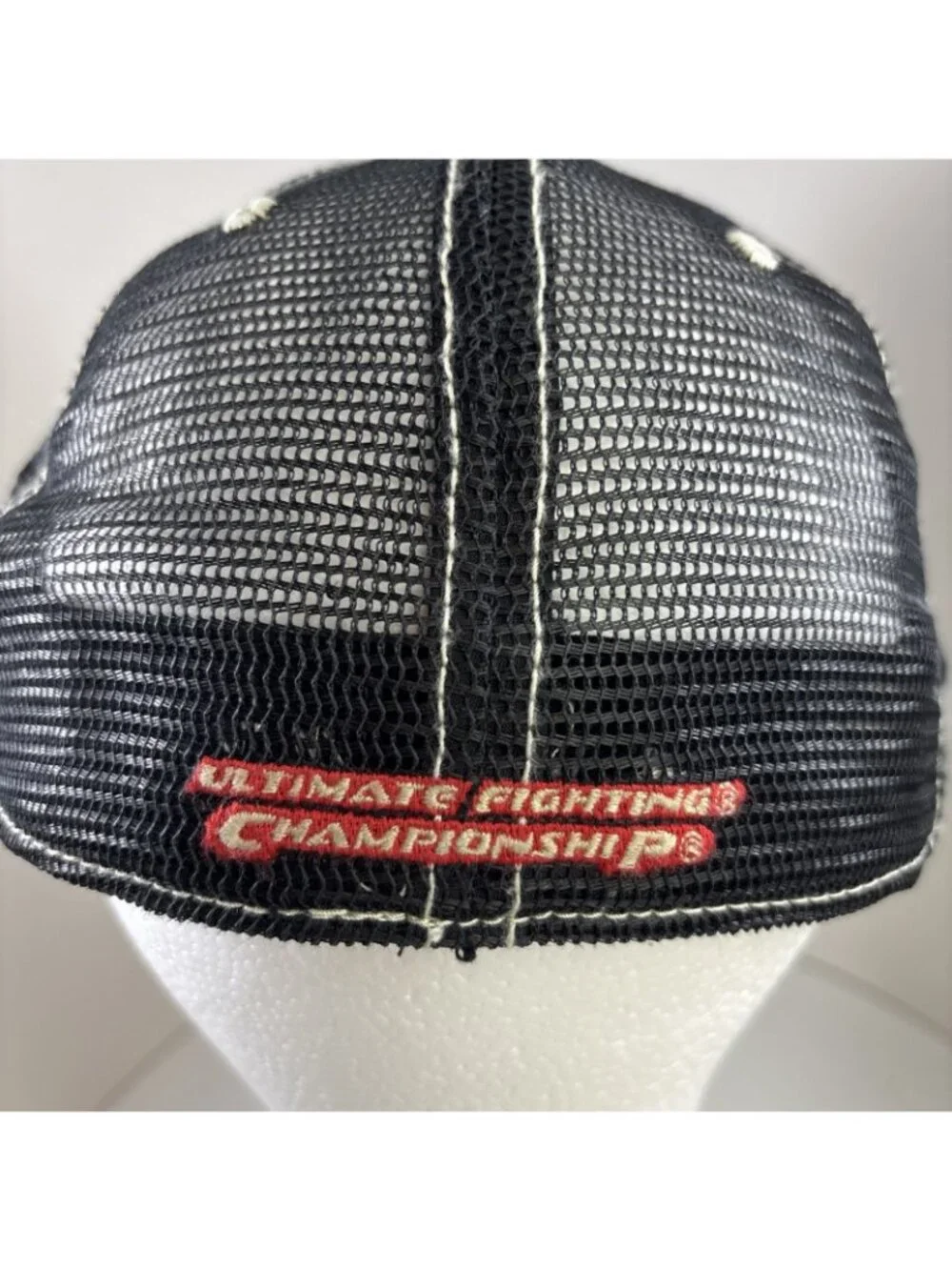 Vintage UFC Hat Cap Red Embroidered One Size Fits All A-Flex Ultimate Fighting